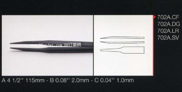 瑞士Ideal-tek 碳纖維鑷子 702A.CF